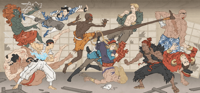 'Battle of the Bath House', who might be first in the tub?! Street Fighter